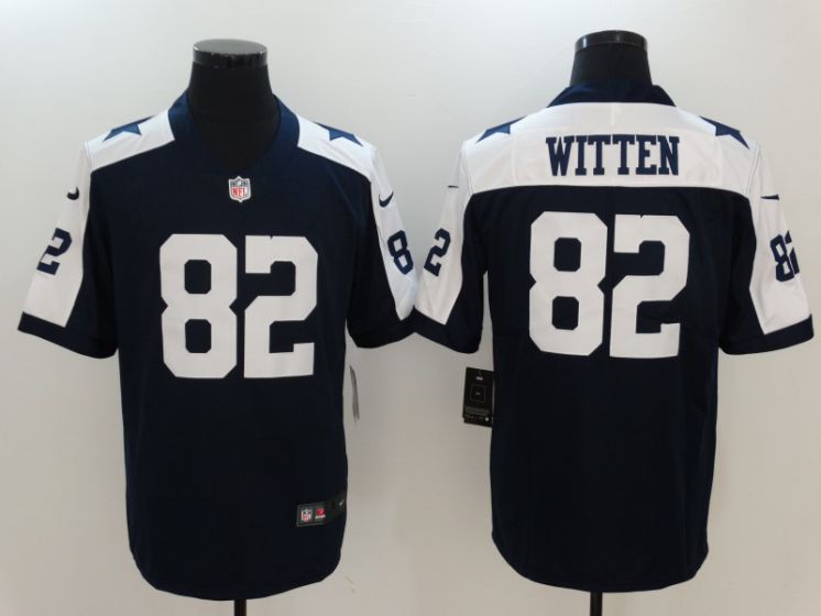 Men Dallas cowboys 82 Witten Blue Thanksgiving Nike Vapor Untouchable Limited NFL Jerseys